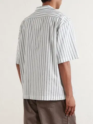 A Kind Of Guise Samata Camp-Collar Striped Cotton, Silk and Linen-Blend Shirt - Men | Thumbnail 3 A Kind Of Guise Samata Camp-Collar Striped Cotton, Silk and Linen-Blend Shirt - Men | Thumbnail 3