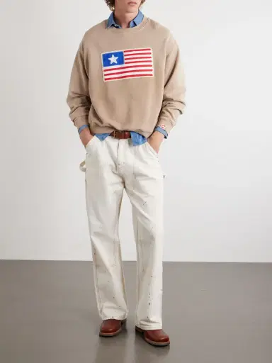 Cherry Los Angeles Embroidered Cotton-Jersey Sweater - Men | Thumbnail 2 Cherry Los Angeles Embroidered Cotton-Jersey Sweater - Men | Thumbnail 2
