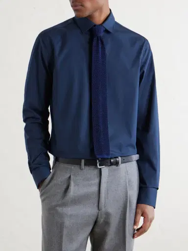 Canali Classic-Collar Cotton-Poplin Shirt - Men | Thumbnail 3 Canali Classic-Collar Cotton-Poplin Shirt - Men | Thumbnail 3