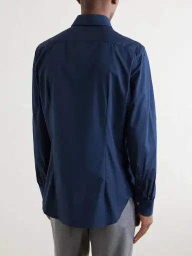 Canali Classic-Collar Cotton-Poplin Shirt - Men | Thumbnail 4 Canali Classic-Collar Cotton-Poplin Shirt - Men | Thumbnail 4