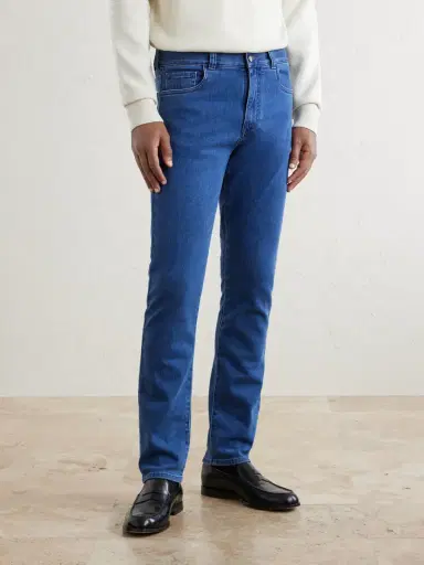 Canali Straight-Leg Cotton and Cashmere-Blend Jeans - Men | Thumbnail 3 Canali Straight-Leg Cotton and Cashmere-Blend Jeans - Men | Thumbnail 3