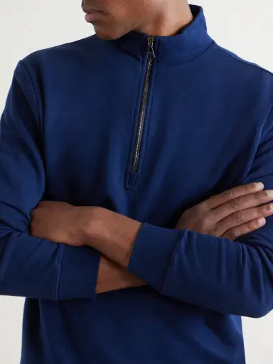 Derek Rose Quinn Cotton and Modal-Blend Jersey Half-Zip Sweatshirt - Men | Thumbnail 5 Derek Rose Quinn Cotton and Modal-Blend Jersey Half-Zip Sweatshirt - Men | Thumbnail 5