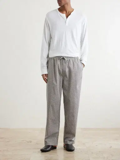 Derek Rose Ledbury 96 Printed Cotton-Poplin Pyjama Trousers - Men | Thumbnail 2 Derek Rose Ledbury 96 Printed Cotton-Poplin Pyjama Trousers - Men | Thumbnail 2