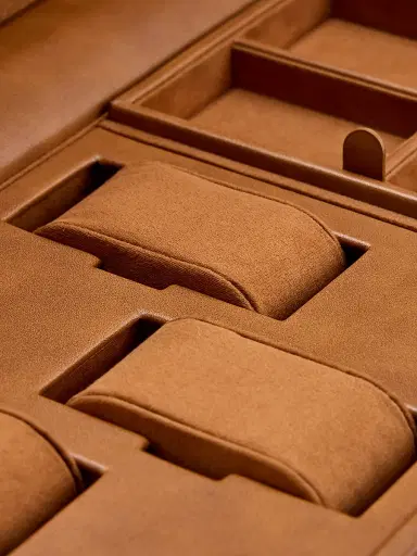 Wolf Designs Brogue Double Watch Winder Storage Box - Burnished Brown | Thumbnail 5 Wolf Designs Brogue Double Watch Winder Storage Box - Burnished Brown | Thumbnail 5