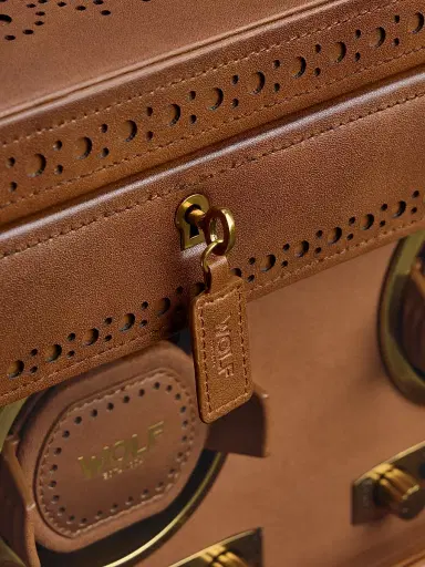 Wolf Designs Brogue Double Watch Winder Storage Box - Burnished Brown | Thumbnail 6 Wolf Designs Brogue Double Watch Winder Storage Box - Burnished Brown | Thumbnail 6