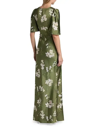 SACHIN BABI Women's Mae Floral Satin Gown - Moss Formosa | Thumbnail 5 SACHIN BABI Women's Mae Floral Satin Gown - Moss Formosa | Thumbnail 5