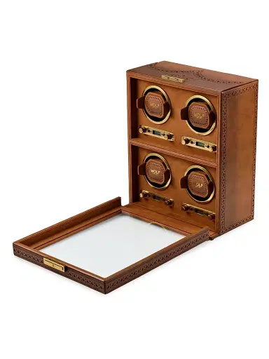 Wolf Designs Brogue 4-Piece Watch Winder - Burnished Brown | Thumbnail 2 Wolf Designs Brogue 4-Piece Watch Winder - Burnished Brown | Thumbnail 2