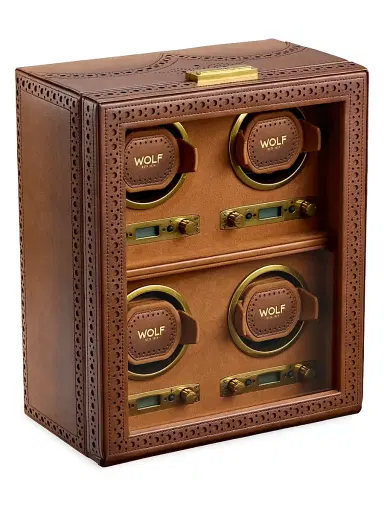 Wolf Designs Brogue 4-Piece Watch Winder - Burnished Brown | Thumbnail 3 Wolf Designs Brogue 4-Piece Watch Winder - Burnished Brown | Thumbnail 3