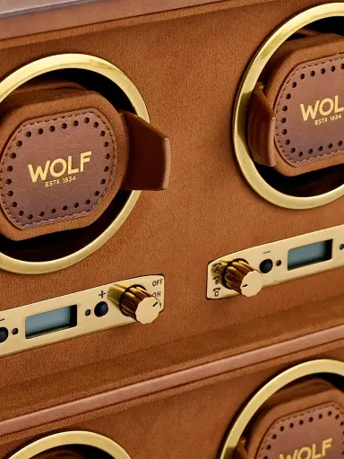 Wolf Designs Brogue 4-Piece Watch Winder - Burnished Brown | Thumbnail 4 Wolf Designs Brogue 4-Piece Watch Winder - Burnished Brown | Thumbnail 4