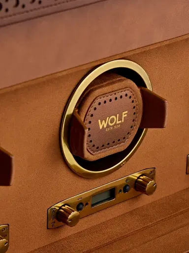 Wolf Designs Brogue Triple Watch Winder Storage Box - Burnished Brown | Thumbnail 4 Wolf Designs Brogue Triple Watch Winder Storage Box - Burnished Brown | Thumbnail 4