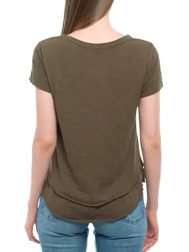 Wilt Women's Short Sleeve Mock Layer T-Shirt - Dark Olive | Thumbnail 5 Wilt Women's Short Sleeve Mock Layer T-Shirt - Dark Olive | Thumbnail 5
