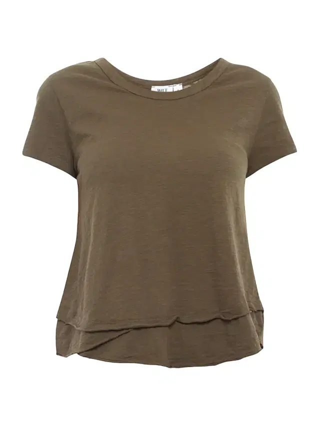 Women's Short Sleeve Mock Layer T-Shirt - Dark Olive Women's Short Sleeve Mock Layer T-Shirt - Dark Olive