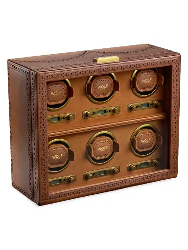 Wolf Designs Brogue 6-Piece Watch Winder - Burnished Brown | Thumbnail 3 Wolf Designs Brogue 6-Piece Watch Winder - Burnished Brown | Thumbnail 3