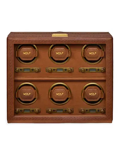 Wolf Designs Brogue 6-Piece Watch Winder - Burnished Brown | Thumbnail 1 Wolf Designs Brogue 6-Piece Watch Winder - Burnished Brown | Thumbnail 1