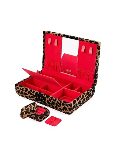 Wolf Designs Savanna Leopard Medium Jewelry Case | Thumbnail 3 Wolf Designs Savanna Leopard Medium Jewelry Case | Thumbnail 3