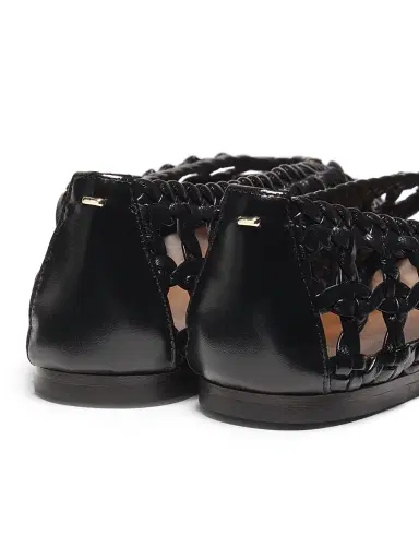 Giuseppe Zanotti Women's Woven Leather Ballet Flats - Nero | Thumbnail 3 Giuseppe Zanotti Women's Woven Leather Ballet Flats - Nero | Thumbnail 3