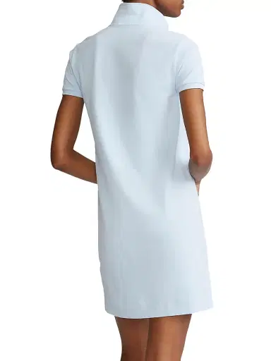 Polo Ralph Lauren Women's Cotton Mesh Short-Sleeve Polo Dress - Office Blue | Thumbnail 4 Polo Ralph Lauren Women's Cotton Mesh Short-Sleeve Polo Dress - Office Blue | Thumbnail 4