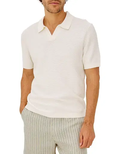 Rails Men's Baker Cotton Johnny Collar Polo Shirt - | Thumbnail 3 Rails Men's Baker Cotton Johnny Collar Polo Shirt - | Thumbnail 3