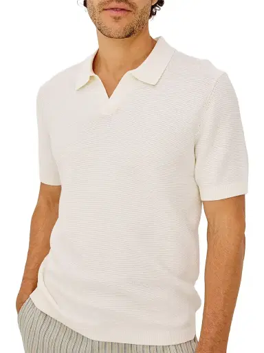 Rails Men's Baker Cotton Johnny Collar Polo Shirt - | Thumbnail 5 Rails Men's Baker Cotton Johnny Collar Polo Shirt - | Thumbnail 5