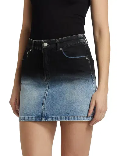 Moschino Jeans Women's Ombré Denim Miniskirt - Multi Black | Thumbnail 4 Moschino Jeans Women's Ombré Denim Miniskirt - Multi Black | Thumbnail 4