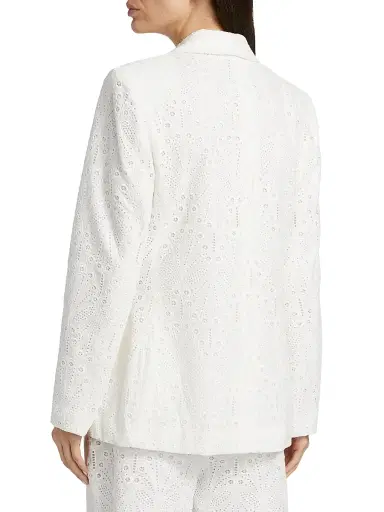 Elie Tahari Women's The Aria Eyelet Jacket - Sky White | Thumbnail 5 Elie Tahari Women's The Aria Eyelet Jacket - Sky White | Thumbnail 5