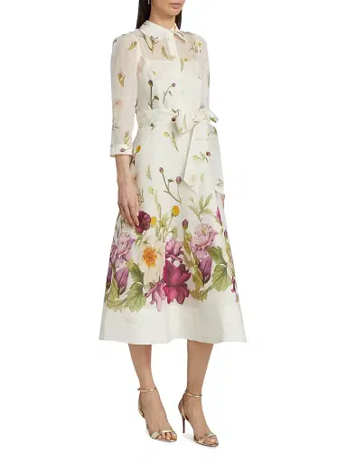 Teri Jon by Rickie Freeman Women's Floral Button-Front Cocktail Dress - Multi | Thumbnail 4 Teri Jon by Rickie Freeman Women's Floral Button-Front Cocktail Dress - Multi | Thumbnail 4