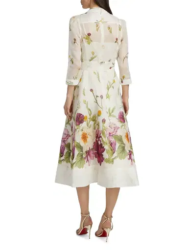 Teri Jon by Rickie Freeman Women's Floral Button-Front Cocktail Dress - Multi | Thumbnail 5 Teri Jon by Rickie Freeman Women's Floral Button-Front Cocktail Dress - Multi | Thumbnail 5