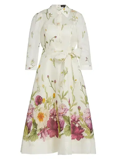 Teri Jon by Rickie Freeman Women's Floral Button-Front Cocktail Dress - Multi | Thumbnail 1 Teri Jon by Rickie Freeman Women's Floral Button-Front Cocktail Dress - Multi | Thumbnail 1