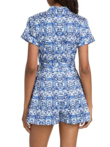 Alice + Olivia Women's Lucy Geometric Cotton-Blend Romper - Solstice - Size 14 | Thumbnail 5 Alice + Olivia Women's Lucy Geometric Cotton-Blend Romper - Solstice - Size 14 | Thumbnail 5