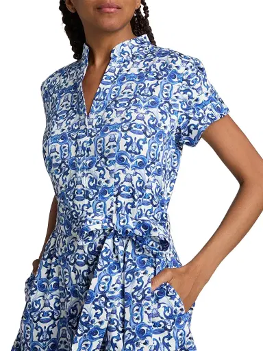 Alice + Olivia Women's Lucy Geometric Cotton-Blend Romper - Solstice - Size 14 | Thumbnail 6 Alice + Olivia Women's Lucy Geometric Cotton-Blend Romper - Solstice - Size 14 | Thumbnail 6