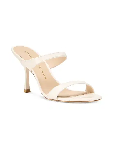 Stuart Weitzman Women's Nudist 85MM Leather Slip-On Sandals - Cream | Thumbnail 2 Stuart Weitzman Women's Nudist 85MM Leather Slip-On Sandals - Cream | Thumbnail 2