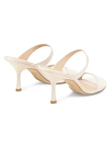 Stuart Weitzman Women's Nudist 85MM Leather Slip-On Sandals - Cream | Thumbnail 3 Stuart Weitzman Women's Nudist 85MM Leather Slip-On Sandals - Cream | Thumbnail 3
