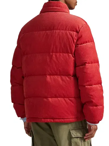 Polo Ralph Lauren Men's The Wainwright Corduroy Hooded Down Jacket - Spring Red | Thumbnail 4 Polo Ralph Lauren Men's The Wainwright Corduroy Hooded Down Jacket - Spring Red | Thumbnail 4