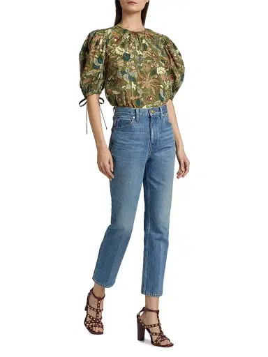 Ulla Johnson Women's Coralie Floral Poplin Blouse | Thumbnail 2 Ulla Johnson Women's Coralie Floral Poplin Blouse | Thumbnail 2