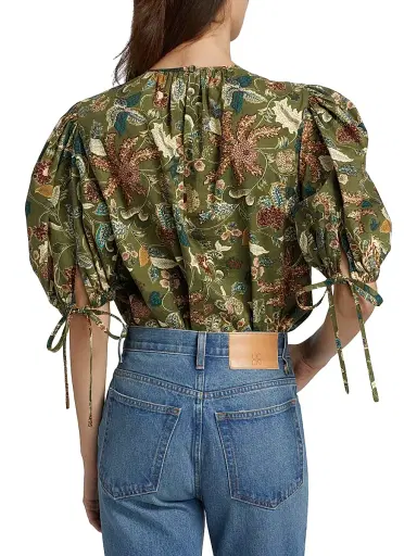 Ulla Johnson Women's Coralie Floral Poplin Blouse | Thumbnail 6 Ulla Johnson Women's Coralie Floral Poplin Blouse | Thumbnail 6