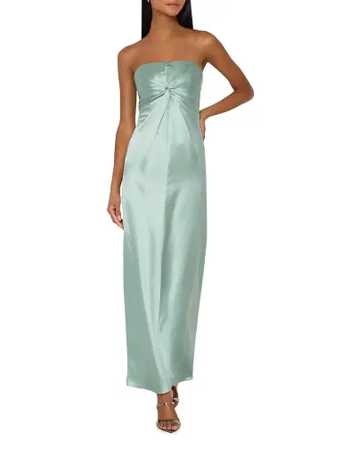 Milly Women's Michell Satin Strapless Maxi Dress - Sage | Thumbnail 2 Milly Women's Michell Satin Strapless Maxi Dress - Sage | Thumbnail 2