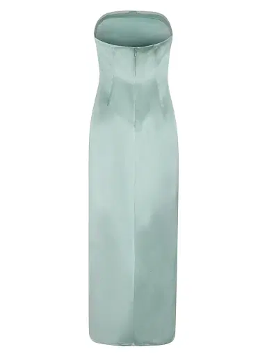 Milly Women's Michell Satin Strapless Maxi Dress - Sage | Thumbnail 3 Milly Women's Michell Satin Strapless Maxi Dress - Sage | Thumbnail 3