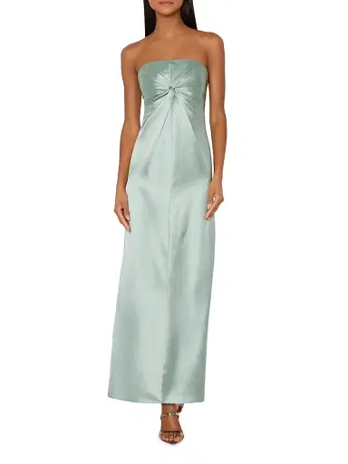 Milly Women's Michell Satin Strapless Maxi Dress - Sage | Thumbnail 4 Milly Women's Michell Satin Strapless Maxi Dress - Sage | Thumbnail 4