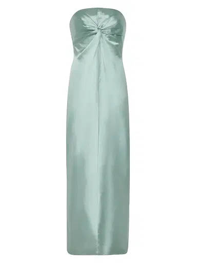 Milly Women's Michell Satin Strapless Maxi Dress - Sage | Thumbnail 1 Milly Women's Michell Satin Strapless Maxi Dress - Sage | Thumbnail 1