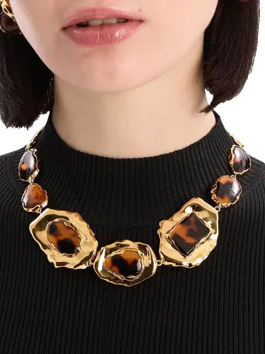 Oscar de la Renta Women's 24K-Gold-Plated & Tortoiseshell Resin Necklace - Tortoise | Thumbnail 2 Oscar de la Renta Women's 24K-Gold-Plated & Tortoiseshell Resin Necklace - Tortoise | Thumbnail 2