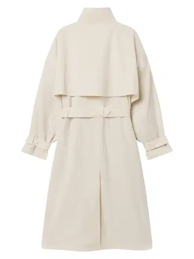FRAME Women's Field Tie-Waist Cotton Trench Coat - Ecru | Thumbnail 2 FRAME Women's Field Tie-Waist Cotton Trench Coat - Ecru | Thumbnail 2
