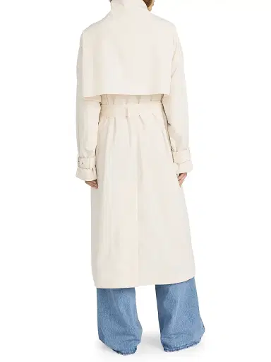 FRAME Women's Field Tie-Waist Cotton Trench Coat - Ecru | Thumbnail 5 FRAME Women's Field Tie-Waist Cotton Trench Coat - Ecru | Thumbnail 5