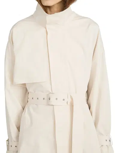 FRAME Women's Field Tie-Waist Cotton Trench Coat - Ecru | Thumbnail 6 FRAME Women's Field Tie-Waist Cotton Trench Coat - Ecru | Thumbnail 6