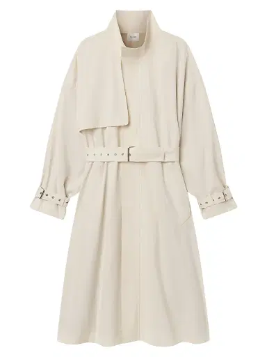 FRAME Women's Field Tie-Waist Cotton Trench Coat - Ecru | Thumbnail 1 FRAME Women's Field Tie-Waist Cotton Trench Coat - Ecru | Thumbnail 1