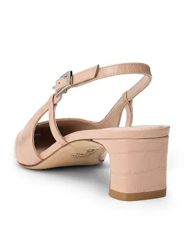 Stuart Weitzman Women's Baby Babette 40MM Croc-Embossed Leather Slingback Pumps - Blushful | Thumbnail 3 Stuart Weitzman Women's Baby Babette 40MM Croc-Embossed Leather Slingback Pumps - Blushful | Thumbnail 3
