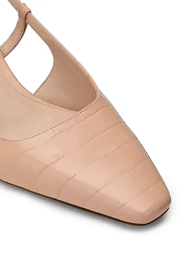 Stuart Weitzman Women's Baby Babette 40MM Croc-Embossed Leather Slingback Pumps - Blushful | Thumbnail 5 Stuart Weitzman Women's Baby Babette 40MM Croc-Embossed Leather Slingback Pumps - Blushful | Thumbnail 5