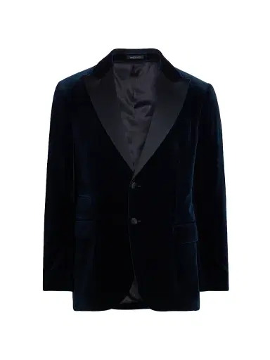 Saks Fifth Avenue Men's COLLECTION Classic Velvet Jacket - Navy | Thumbnail 1 Saks Fifth Avenue Men's COLLECTION Classic Velvet Jacket - Navy | Thumbnail 1