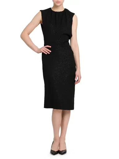 Kiton Women's Sparkle Sleeveless Midi-Dress - Black | Thumbnail 2 Kiton Women's Sparkle Sleeveless Midi-Dress - Black | Thumbnail 2