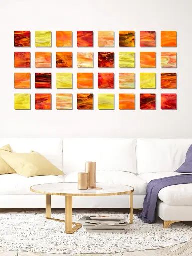 Karo Studios Block Series 32-Piece Water Glass Wall Sculpture | Thumbnail 2 Karo Studios Block Series 32-Piece Water Glass Wall Sculpture | Thumbnail 2