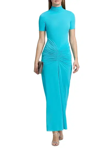 Ronny Kobo Women's Enid Ruched-Waist Jersey Maxi Dress - Ocean | Thumbnail 3 Ronny Kobo Women's Enid Ruched-Waist Jersey Maxi Dress - Ocean | Thumbnail 3
